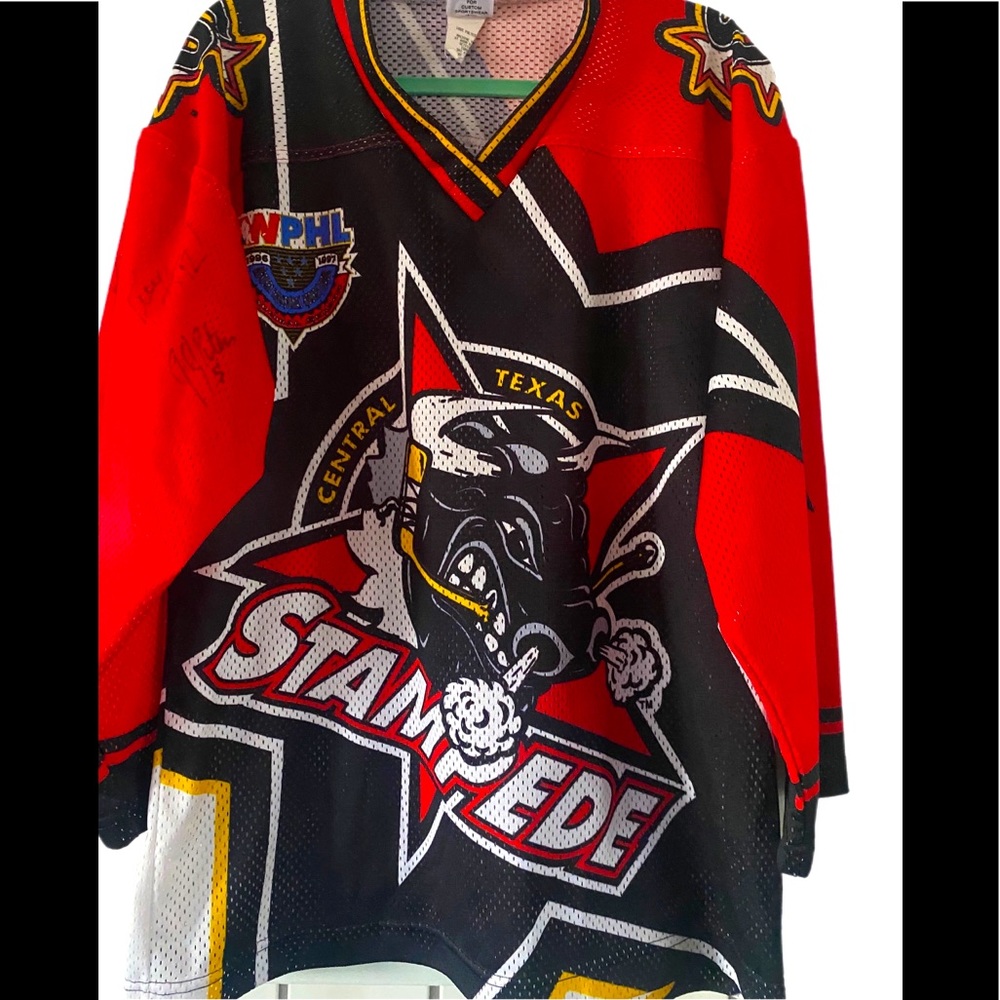 RARE - SIGNED 1996-97 Inaugural Season WPHL Central Texas Stampede Hockey Jersey